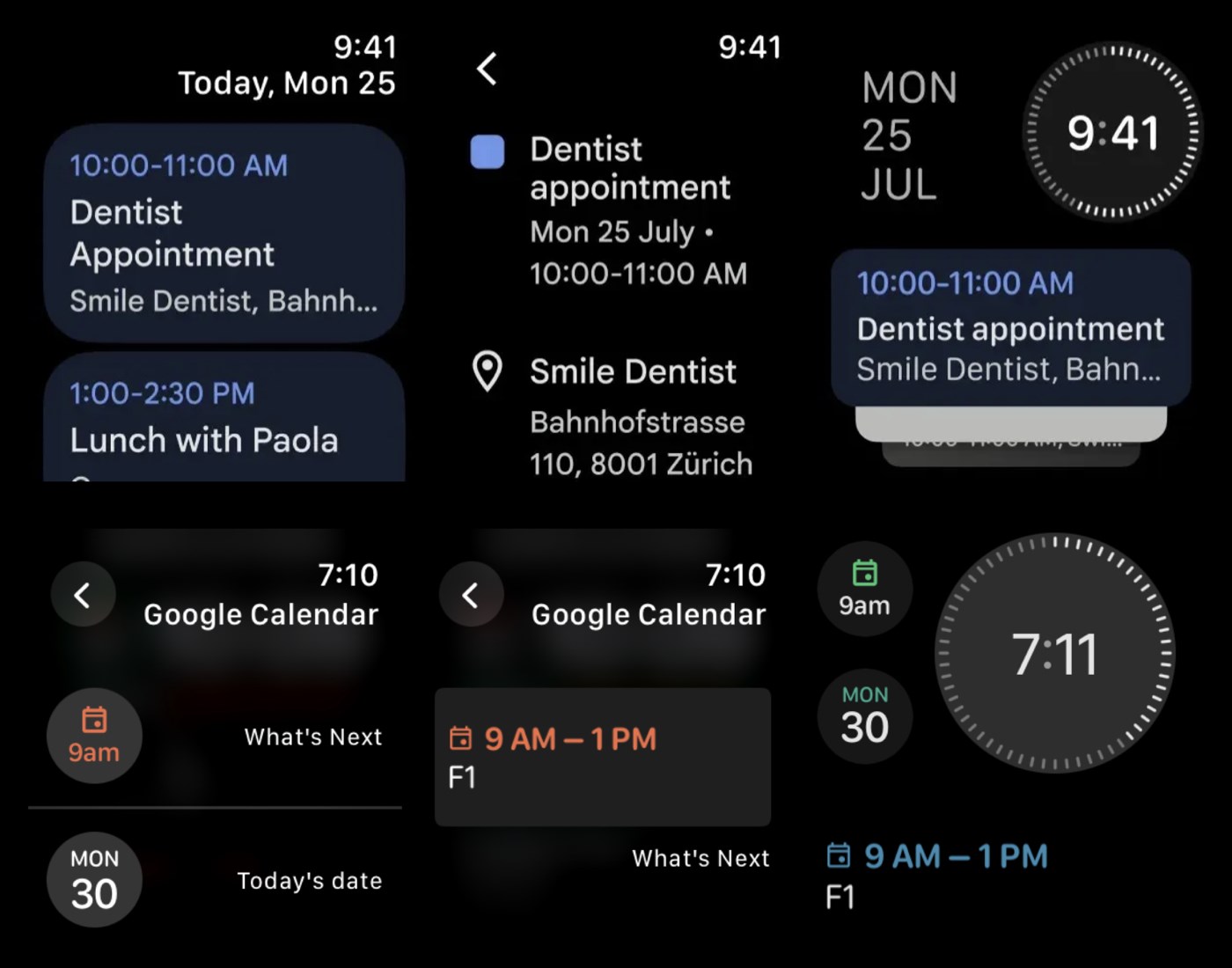 Google Calendar watchOS