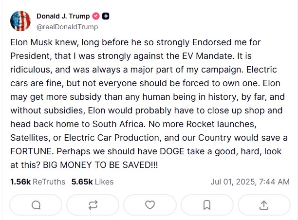 Musk’tan yeni parti çıkışı, ABD Başkanı Trump’tan tehdit!