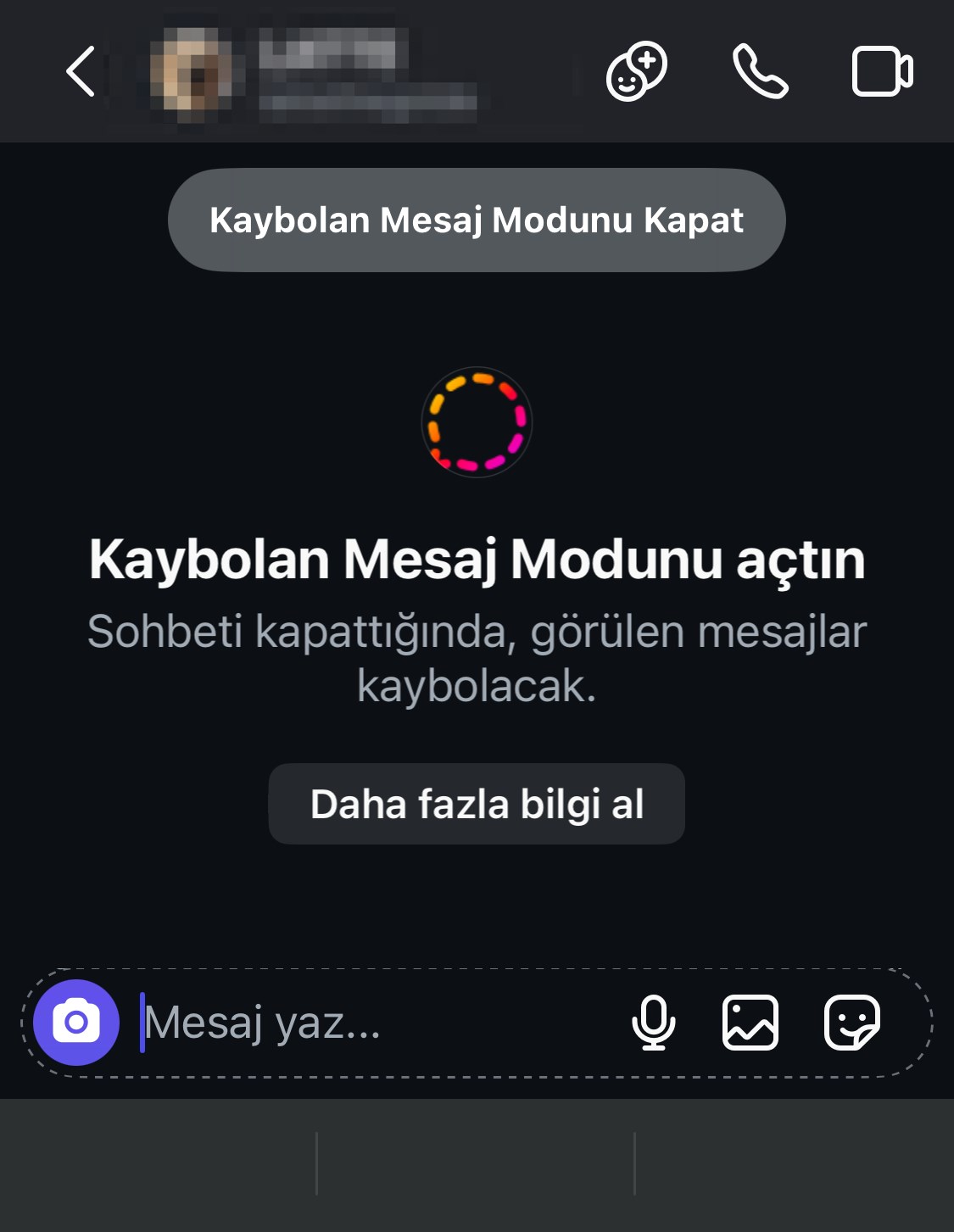 instagram kaybolan mesaj modunu kapatma & açma adımları
