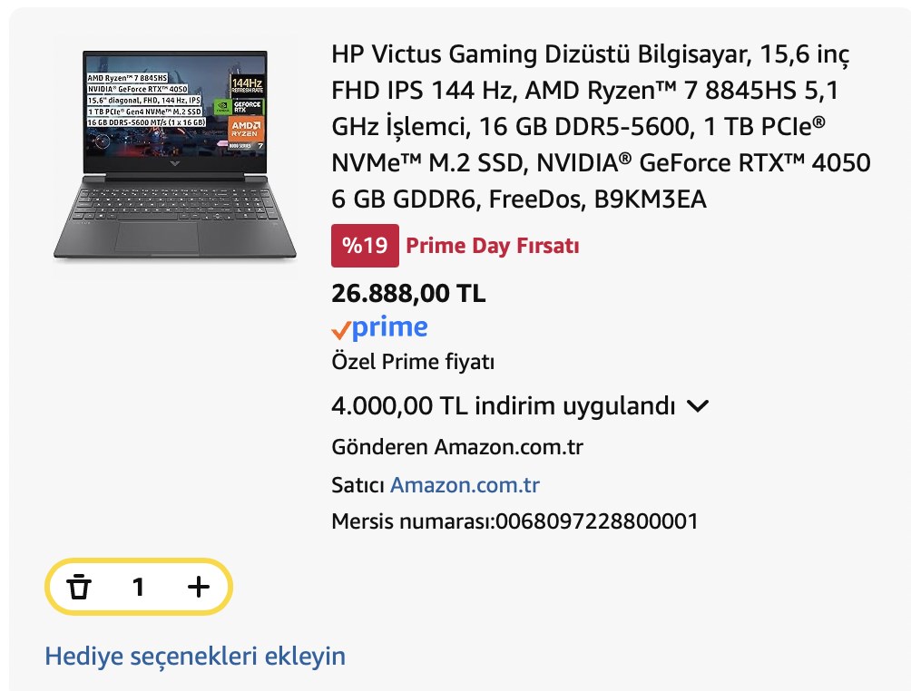 HP dizüstü bilgisayarda tüm indirimlere ek 4.000 TL indirim!