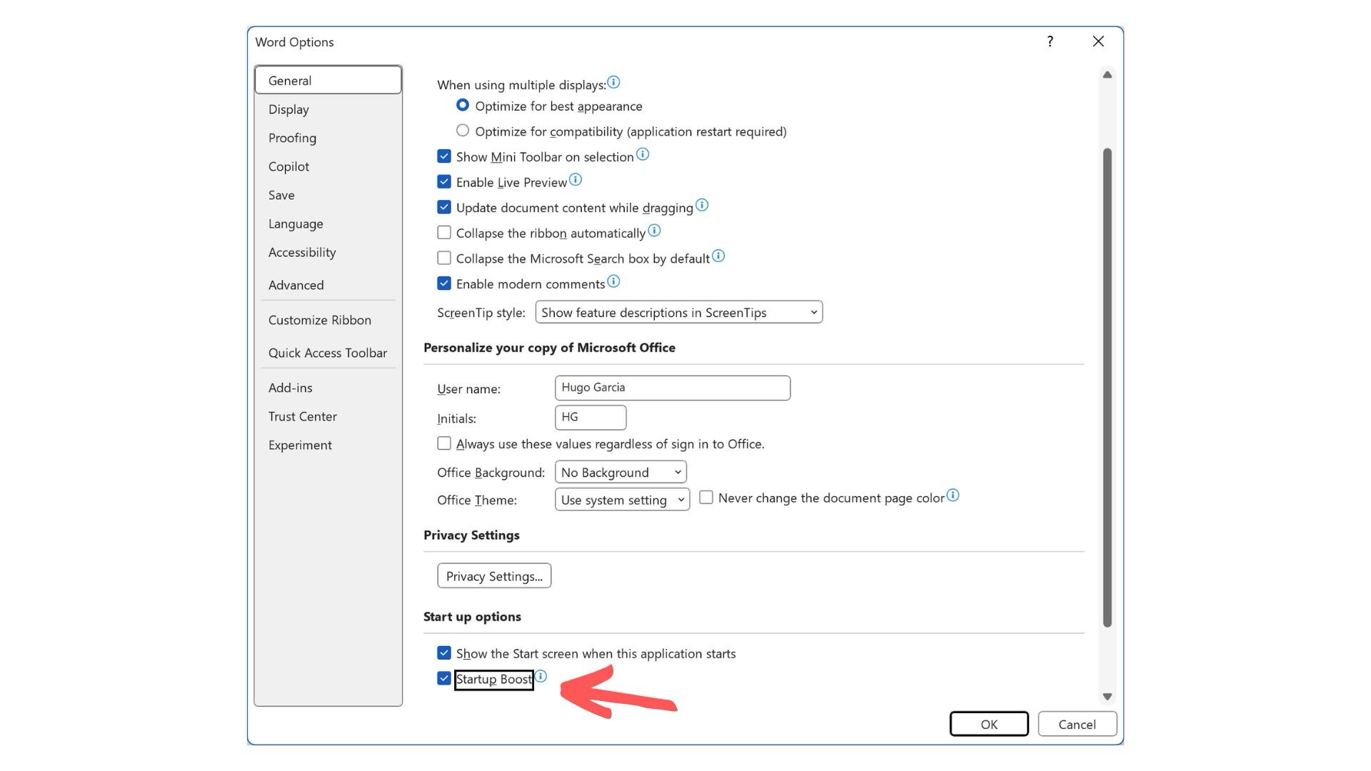 windows 11 office programları word başlangıç hızlandırma