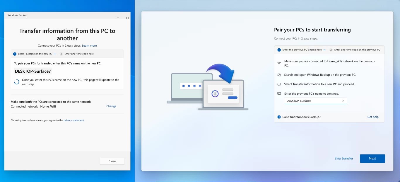 Windows 11’e eski bilgisayardan dosya aktarma özelliği geliyor
