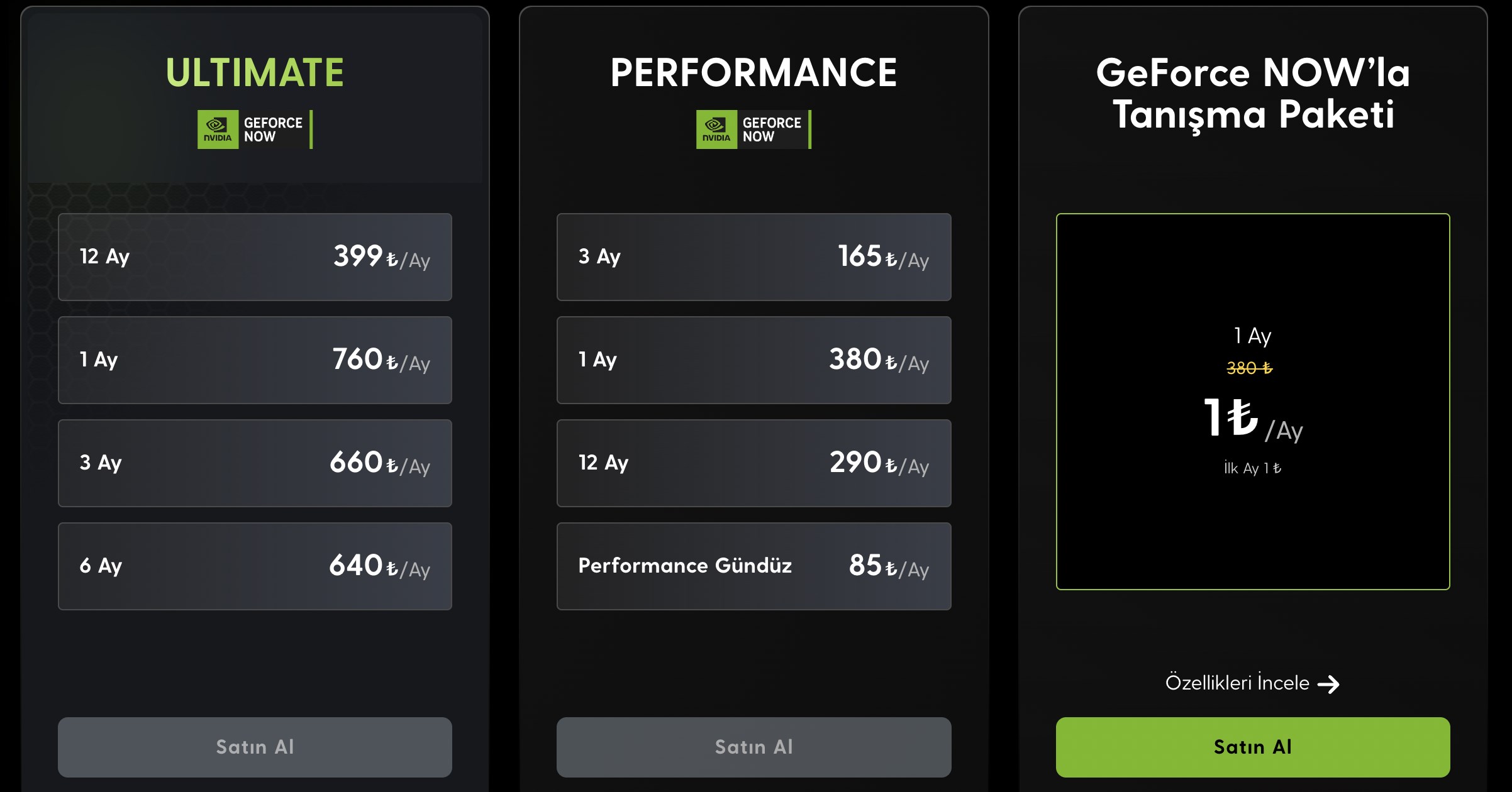 GeForce Now Ultimate 1 aylık üyelik 1 TL