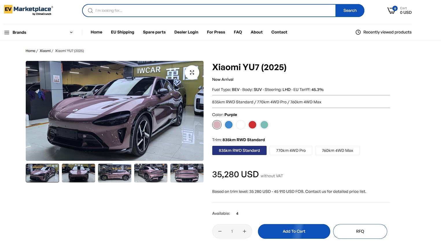 Çin'den Avrupa'ya kapıya teslim elektrikli araç satışı başladı