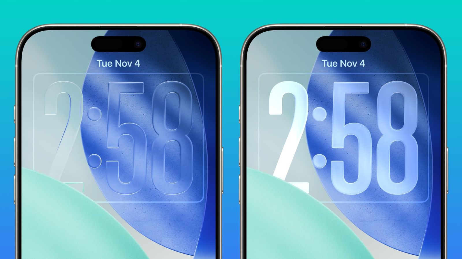 iOS 26.2 Liquid Glass saat görünümü