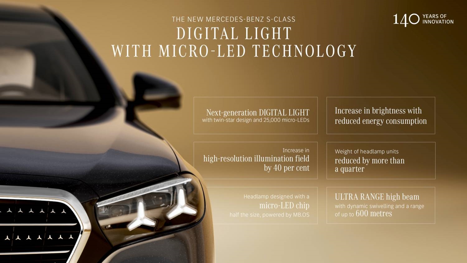 Yeni Mercedes S-Serisi'nde geceyi gündüze çeviren far teknolojisi