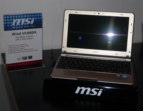 MSI'dan DDR3 bellekli yeni netbook: Wind U160DX