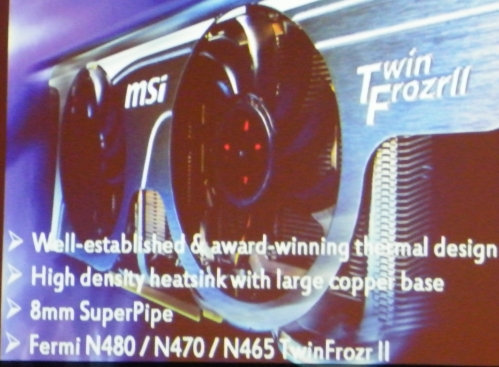 MSI, Twin Frozr II soğutmalı GeForce GTX 400 modellerini hazırlıyor