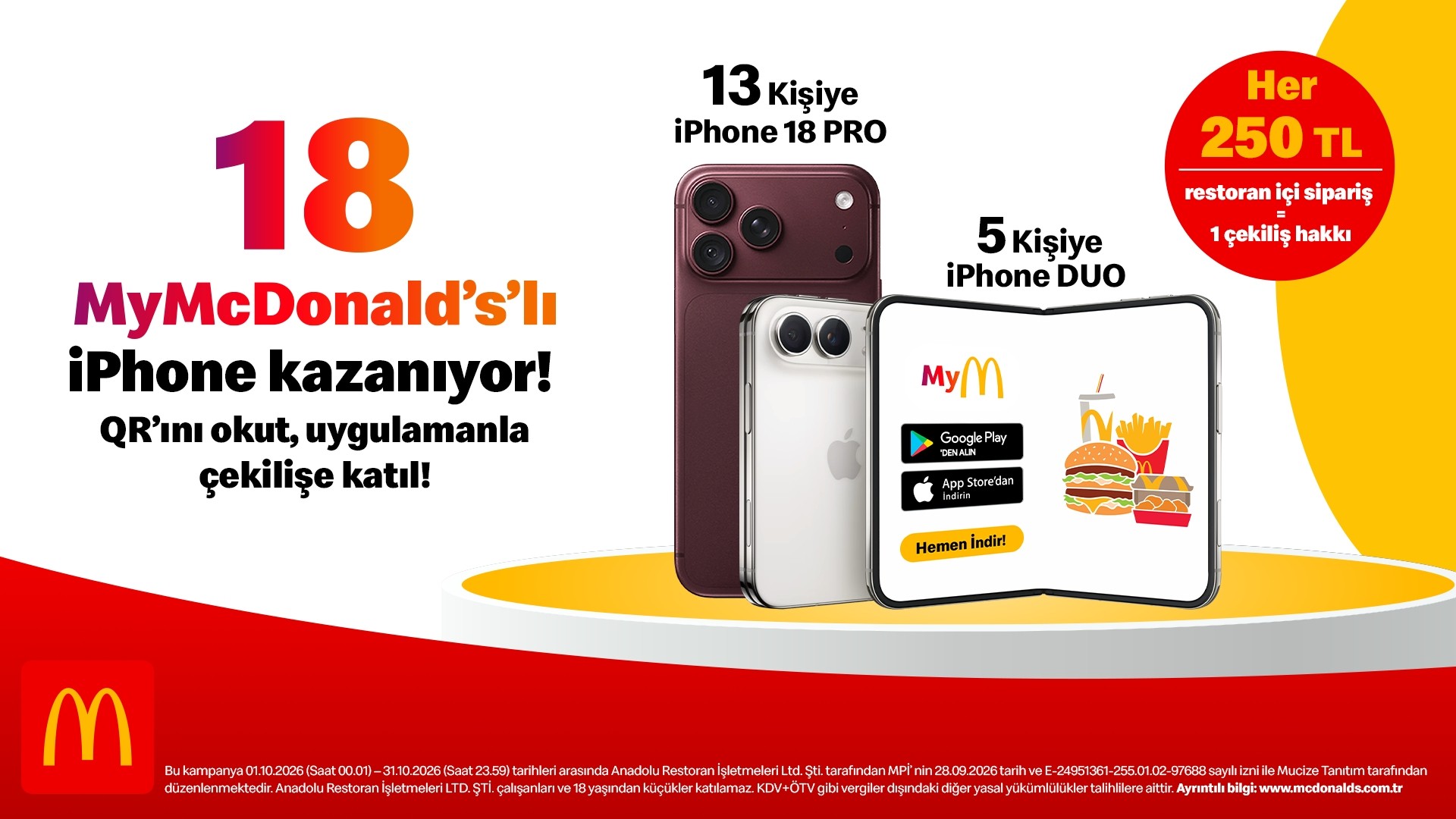 McDonald’s Türkiye’den Ekim Sürprizi! Çekilişle 18 iPhone Hediye