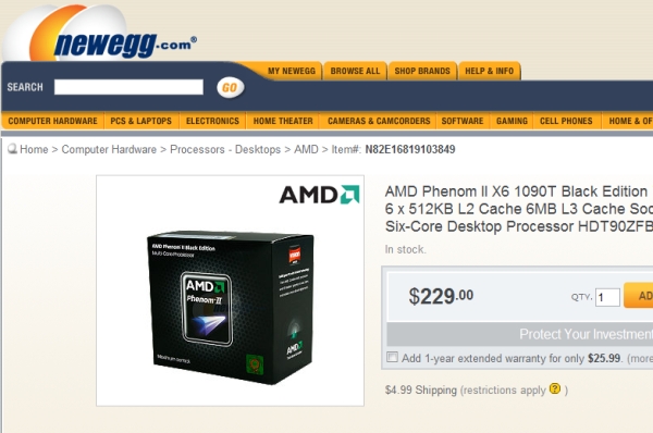 AMD, Phenom II X6 1090T Black Edition işlemcisinin fiyatında indirime gitti