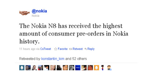 Nokia N8, firma tarihinde en fazla ön sipariş alan cep telefonu