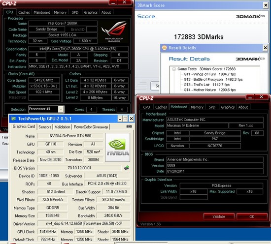 Asus'un GeForce GTX 580 DirectCU II modeli 1519MHz'e hız aşırtıldı