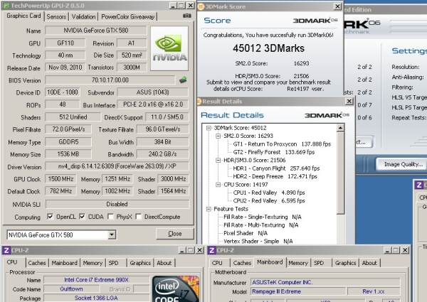 GeForce GTX 580'den yeni dünya rekoru; 3DMark 2006'dan tek GPU ile 45K