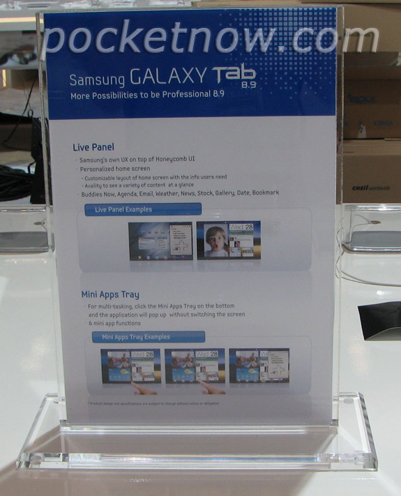 Samsung Galaxy Tab ailesinin 8.9-inç büyüklüğündeki yeni üyesi detaylandı