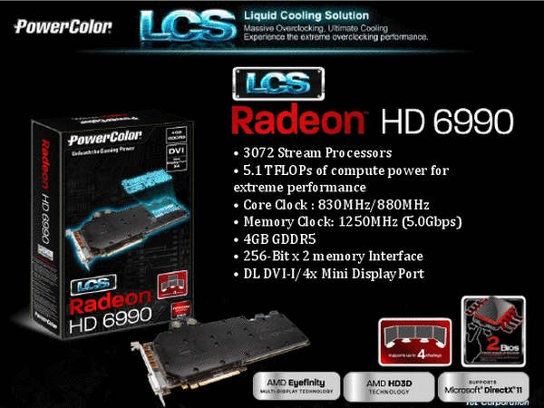 PowerColor'ın sıvı soğutmalı Radeon HD 6990 LCS modeli detaylandı