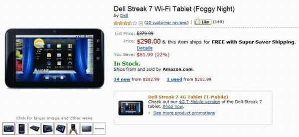 Dell'in Tegra 2'li tableti Streak 7'de 100$'a varan fiyat indirimi yapıldı