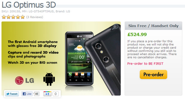 LG'nin 3D deneyimi sunan telefonu Optimus 3D, 7 Temmuz'da İngiltere'ye geliyor