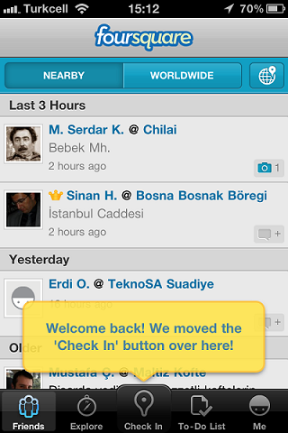 foursquare, 10M kullanıcıya ulaştı; iOS için foursquare'in yeni versiyonunu yayınladı