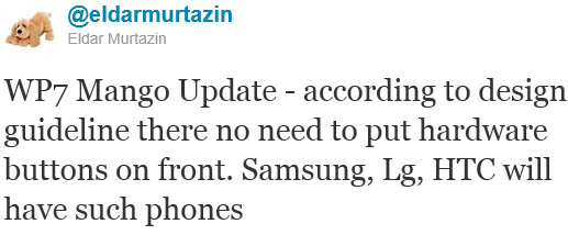Eldar Murtazin: Windows Phone Mango, fiziksel tuş takımına gerek duymayabilir