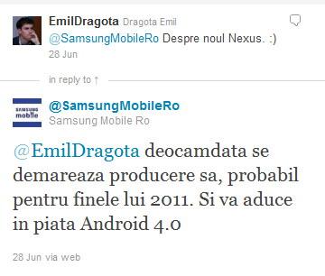 Samsung'un Android 4.0'lı yeni Nexus telefonu üzerinde çalıştığı doğrulandı