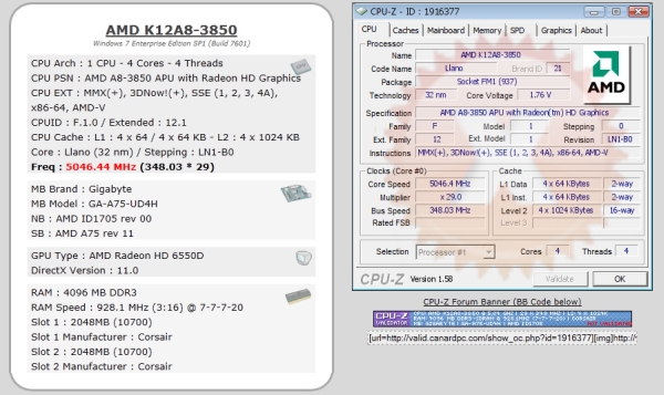 AMD'nin Fusion-A8 3850 işlemcisi 5GHz'e hız aşırtıldı