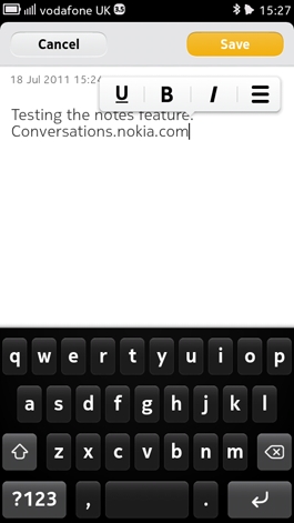 Nokia, N9 modelindeki RSS, Email ve Notes uygulamalarını gösterdi