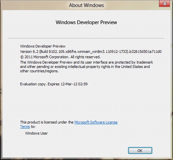 Windows 8 Önizleme Sürümü'nün kullanım süresi 12 Mart'ta doluyor