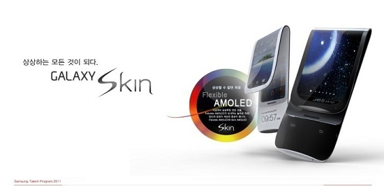 Samsung'un katlanabilir ekranlı telefonu Galaxy Skin'in 2012'de piyasada olacağı iddia ediliyor