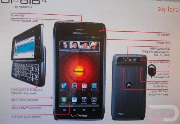 Motorola Droid 4'ün teknik özellikleri detaylandı