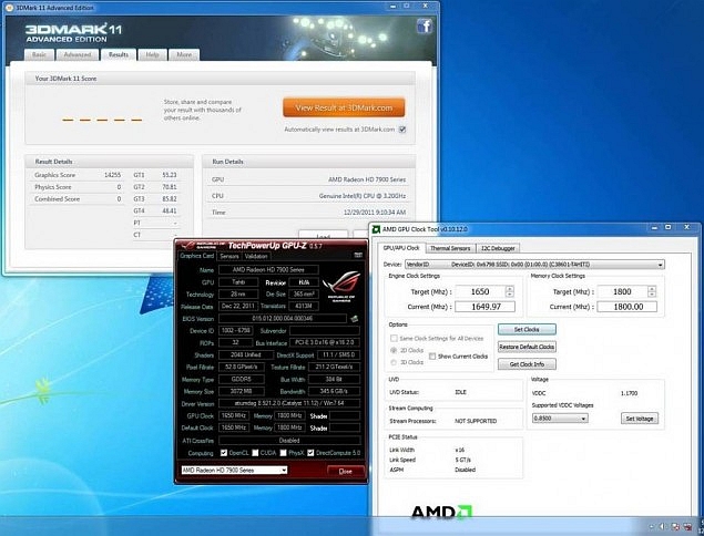 Asus Overclock Takımı, Radeon HD 7970'in GPU hızını 1650MHz'e çıkarttı