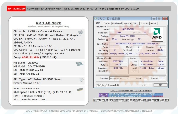 AMD'nin Fusion A8-3870K işlemcisi 6GHz'in üzerine hız aşırtıldı