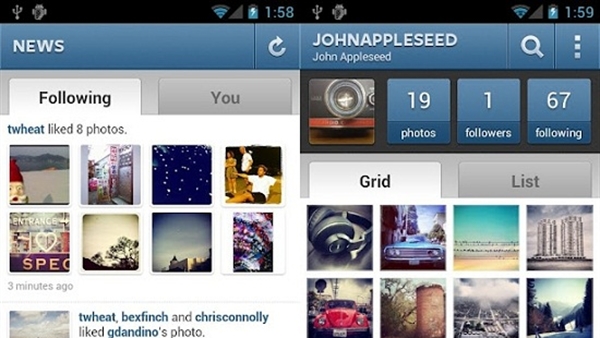 android icin instagram uygulamasi