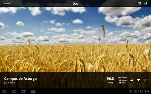 500px uygulaması Google Play'de