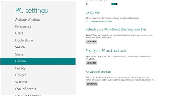 Windows 8 işletim sisteminin açılış menüsü değişikliğe uğruyor