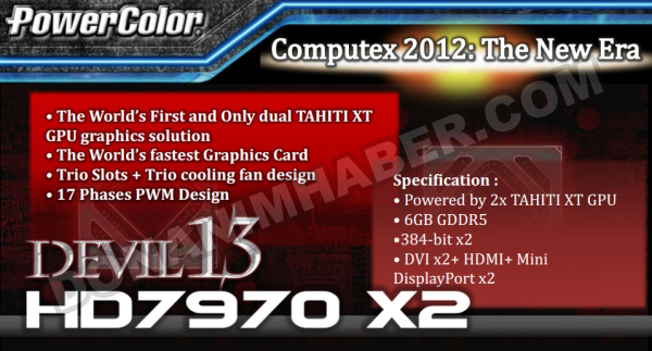 PowerColor'ın çift grafik işlemcili yeni devi Radeon HD 7970 X2 Devil13 detaylandı