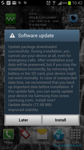 Samsung Galaxy S3 için yeni bir güncelleme yayınlandı