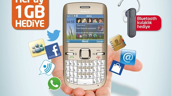 avea dan bluetooth kulaklik ve aylik 1gb internet hediyeli nokia c3 00 kampanyasi donanimhaber