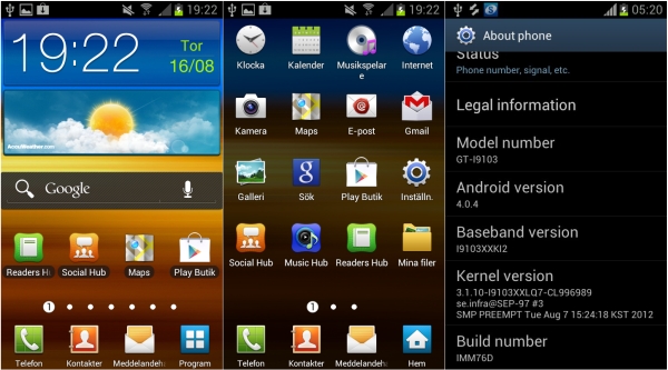 Samsung I9103 Galaxy R için Android 4.0.4 ICS güncellemesi yayınlanmaya başlıyor