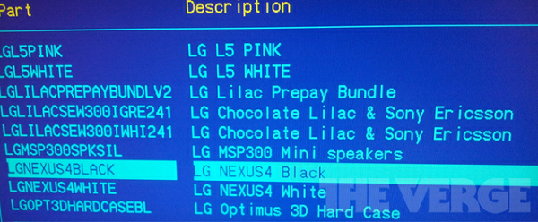 LG Nexus 4, Carphone Warehouse'un envanter listesinde kendini gösterdi