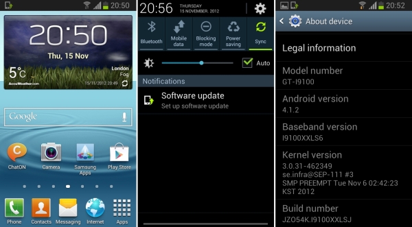 Samsung Galaxy S II için Android 4.1.2 ve Touchwiz Nature arayüzlü deneme yazılımı sızdı