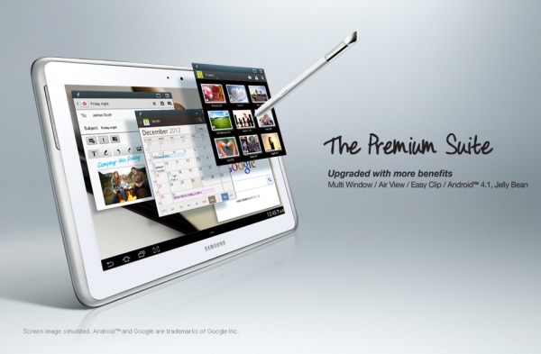 Samsung, Galaxy Note 10.1 için hazırladığı Android 4.1.1 sürümlü Premium Suite güncellemesini tanıttı