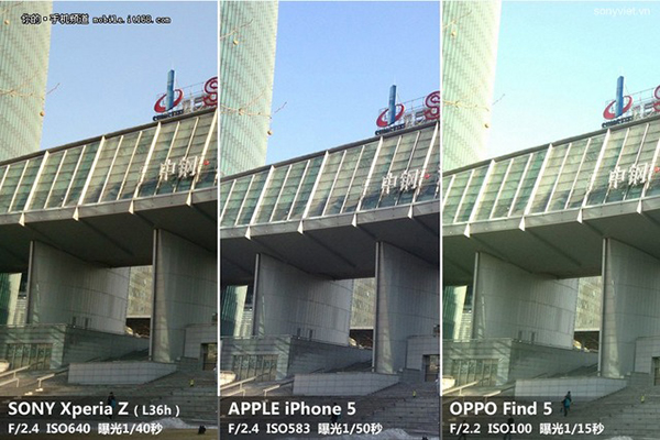SonyViet tarafından, Apple iPhone 5, Sony Xperia Z ve Oppo Find 5 modellerinin kamera performans testleri yayınlandı