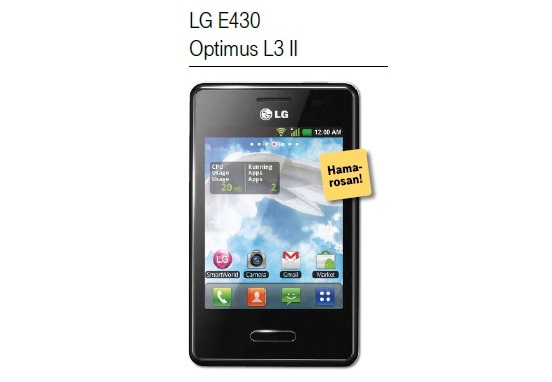 LG'nin Optimus L3 II, Optimus L5 II ve Optimus L7 II modellerinin özellikleri internete sızdı