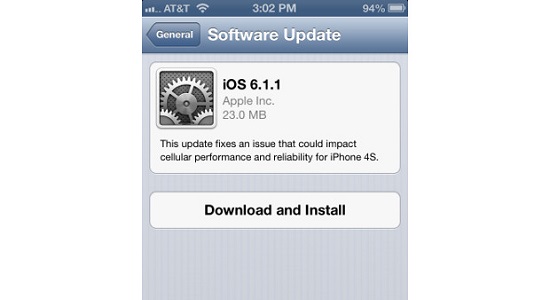 iOS 6.1.1 güncellemesi iPhone 4S için yayınlanmaya başladı