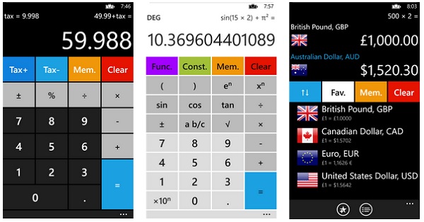 Kısa süreliğine Windows Phone için Calculator³ ücretsiz