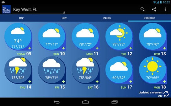 Android için Weather Channel, tablet desteği ile güncellendi