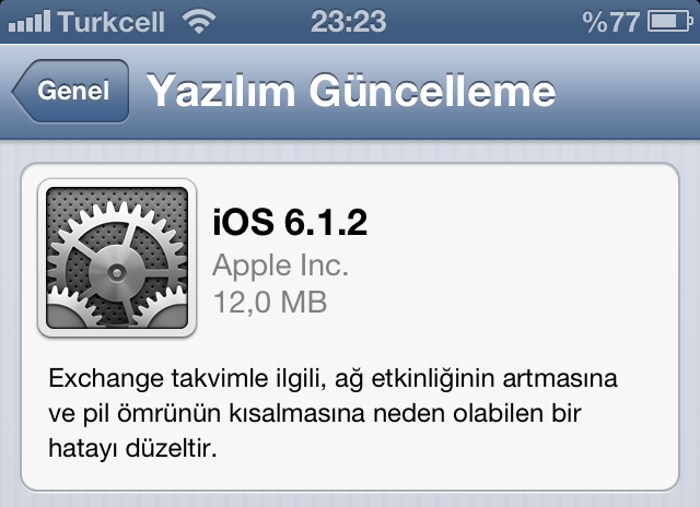 Apple, merakla beklenen iOS 6.1.2'yi yayınladı