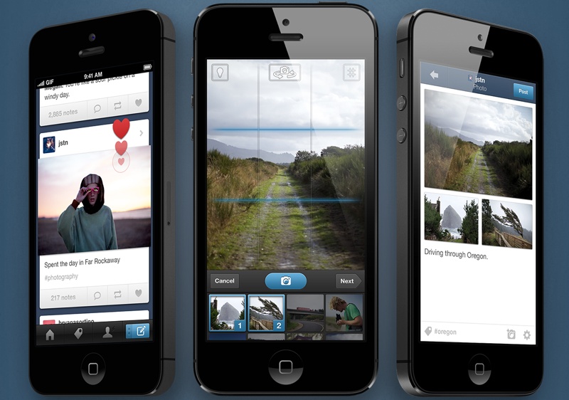 iOS için Tumblr, yeni kamera arayüzü ve Photoset özellikleriyle güncellendi