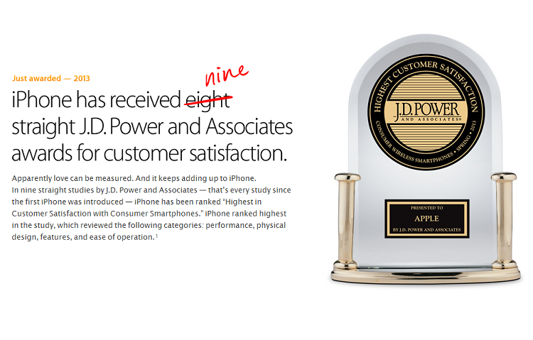 iPhone, J.D. Power'ın müşteri memnuniyeti ödülünü bir kez daha kazandı