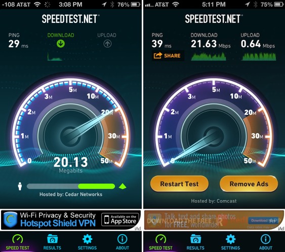 iOS için Speedtest.net güncellendi: iPhone 5 desteği, reklamları silebilme ve gelişmiş sunucu seçimi